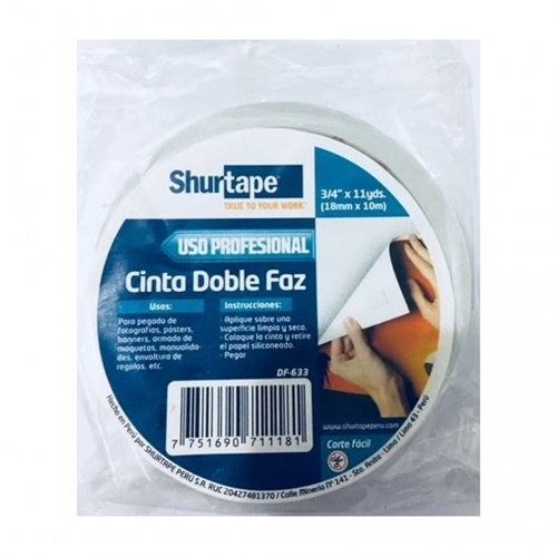 Beula Arkitec: Cinta Doble Faz Shurtape  18mm x 10m